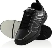 [EMAX Bowling Service GmbH MAXIMIZE YOUR GAME] Bowling Shoes - Pro Bowl Kvara - Trainers for Adults and Children - Shoes with Sliding Soles - Leather Look - Hobby and Leisure Player - Lightweight Comfortable - Black - Size 38.5-46, Black, 9 US