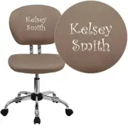 Flash Personalized Mid-Back Coffee Brown Mesh Swivel Task Office Chair/CH Base