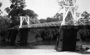 A bridge over the Snowy River Orbost Victoria ca 1915 OLD PHOTO