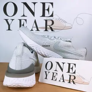 【正品】ONE YEAR_ NIKE EPIC REACT FLYKNIT 2 白 灰白 灰勾 雪