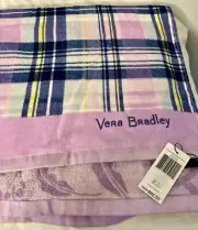 New! VERA BRADLEY Double Sided Beach Towel - 30x60 Amethyst Plaid. Cotton. New