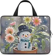 Laptop Case Sleeve Shockproof Computer Carrying Bag Flower Pot Snowman Laptop Bag Tote Lightweight Notebook Case Cover Traveling Briefcase Handle Bags for Travel Business 17inch