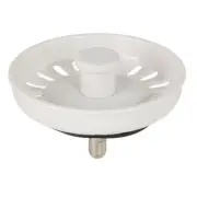 Kitchen Sink Basket Strainer Waste Plug Coloured White Plug Diameter: 74mm