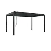 Backyard Discovery 4.9 x 3m Sarasota Galvanised Steel Louvered Pergola with Adjustable Sunshade Roof And PowerPort