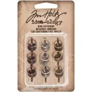 Tim Holtz Idea-ology Ring Fasteners, 9 Brad Fasteners with Fluted Tops and