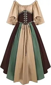 Women's Medieval Renaissance Costume Cosplay Over Dress Halloween Vampire Bride Costumes Dress For Girls