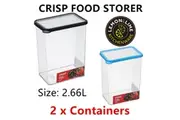 2x Fresh Food Storer 2.66L Air Tight Container Fresh Kitchen Storage Cooking Box