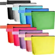 Saintrygo 10 Pieces Canvas Makeup Bags Bulk for Women Travel Cosmetic Organizer Plain Storage Pouch Multi-Purpose Blank Travel Toiletry DIY Craft Bags with Zipper, Pastel, 9.8 x 5 x 2 Inch