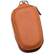 Unisex Leather Car Key Chain Bag Smart Key Holder Cover Remote Fob Zipper Case