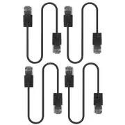 4x Cruxtec Ultra-Thin CAT6A U/UTP Ethernet Compact LAN Cable Cord 3m Black