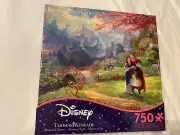 Thomas Kinkade DISNEY movie princess MULAN Dragon Jigsaw PUZZLE NEW 750 pc EPIC!