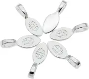 100Pcs Silver Glue on Bail Charm Pendant Earring Bails for Glass Tile DIY Pen...