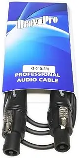 BravoPro G010-02 2M Male Speakon to Male Speakon 2-Core 1.3mm Cable