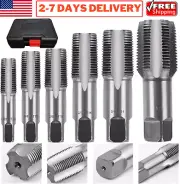 6pcs NPT Taper Pipe Tap Set 1" 3/4" 1/2" 3/8" 1/4" 1/8" Carbon Steel Threading