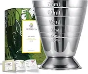 Homestia Stainless Steel Measuring Cup, 2.5 oz, 75 ml, Cocktail Jiggers, Multi-Unit Measure, Cocktail Drinking Measuring Jigger for Bartending Bar (Silver)