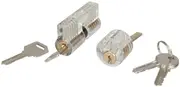 2 Piece Cylinder Practice Locks with Plastic storage case