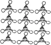 50pcs Bass Fishing Lures Swivel Connectors Rolling Swivels for Tackle Kit