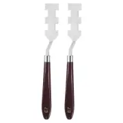2pcs E7 Painting Palette Knife Stainless Steel Art Spatula Scraper Mixing Tool