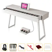 Maestro Ultra-Compact Digital Piano (White) with 88 Hammer Action Keys Slide-Out Keyboard