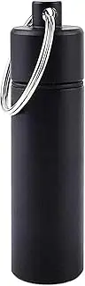 Small Pill Box Waterproof Keychain Pill Holder Portable Travel Pill Container Metal Case with Keyring for Outdoor Camping Travel