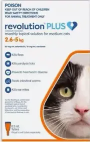 Revolution Plus Medium Cat 2.6-5Kg-5.6-11 lbs 6 Doses