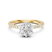 Round Brilliant Shoulder Ring with 2.25ct of Laboratory Grown Diamonds in 18kt Yellow Gold