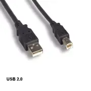 Black 15 feet USB 2.0 A to B Cable 28AWG 480Mbps Scanner Printer HDD Sync Charge