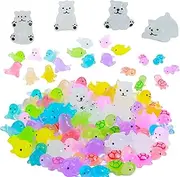 dsooldre 65 Pcs Luminous Mini Sea Animals Small Turtles Dolphins Seals Polar Bears Figurines Glow in The Dark Tiny Ocean AnimalsSets for Garden Landscape Aquarium Hide and Seek Prank Cake Decoration