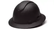 Ridgeline Full Brim Hard Hat, Vented, 4-Point Ratchet Suspension, Matte Black...