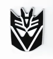 Transformers Decepticon Black Face Logo Die-Cut Metal Enamel Badge NEW UNUSED