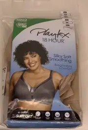 Playtex 18 Hour Silky Soft Smoothing Bra 4803 Nude Size 42DD NEW (open)