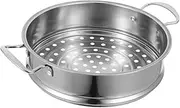 [Mikinona] 24cm Round Steaming Pot Steamer Multi-use Steamer Insert for Cooking Pot Wok Steamer Stainless Steamer Basket Vegetable Steamer Dumpling Steamer