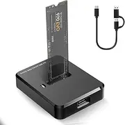 Hard Drive Docking Station, M.2 Dual Protocol NVME & SATA Docking Station, USB 3.1 Gen2 Connector for M-Key/B+M Key, Solid State SSD External Mobile Hard Drive Box Socket for 2230 2242 2260 2280 SSD