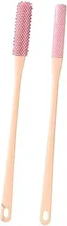 Shower Toe Brush - 2-Piece Toe Cleaning Foot Scrubber, Durable Toe Lotion Applicator | Lightweight Long Handle Foot Towel Brush, Limited Mobility Toe Cleaner Shower Brush for Scrubbing Feet, Seniors,
