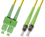 2.5M (8.2ft) OS2 SC/APC to ST/APC Fiber Optic Cable Duplex Singlemode 9/125