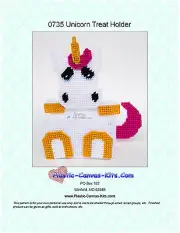 Unicorn Treat Holder- Plastic Canvas Pattern or Kit