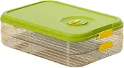 Dumpling Storage Box Transparent Heat-Resistant Cold-Resistant Long-Lasting Designed With PP ABS Quick-dumpling Box, green 2th floor