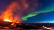 Landscape aurorae volcano nature sky Custom Gaming Mat Desk