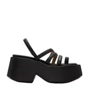 slingback chunky platform sandals 39.5,39,41 Black