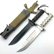 Large Hunting Knife Bowie Fixed Blade Camping Military Outdoor Survival Knife