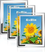 Picture Frame, Glass Picture Frames, Picture Frame Set for Tabletop/Desktop Display, Horizontally or Vertically Frames For Home Office (3Pcs 6x8 inch)