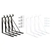 4pcs Closet Rod Holder Set Wall Mounted Shelf Bracket Closet Rod Bracket Iron