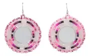 Navajo Native American Seed Bead and Mirror Earrings by JT Willie SKU231353