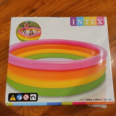 Intex 168x46cm Outdoor/Patio Inflatable Kids/Children Round Swimming Pool 3y+