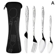 4pcs Cutlery Set Steel Knives/Spoon D8FJ C0X2 M4Q9