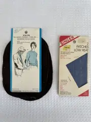 Vintage EZ Leather Elbow Patches (2) and (2) Low heat SINGER lightweight denim?