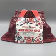 NEW Nordic Ware Red Gingerbread House Christmas Holiday Cake Bundt Pan 9 Cups