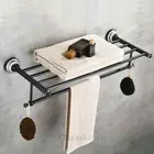 Luxury Solid Black Brass Bathroom Towel Rack Bath Shower Cloth Holder Bath Racks