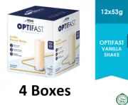 4 X OPTIFAST VLCD Shake Vanilla Flavour (12's) Weight Loss Meal Replacement
