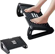 Foot Rest Under Desk, Adjustable Foot Rest at Work, Ergonomic Foot Stool for Under Office Desk, Under Desk Footrest with Foot Massage Roller, Chair Footrest for Leg Pain Relief, 42 * 31 * 19Cm
